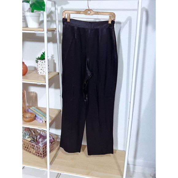 Vintage Beechers Brook Black Satin Structured Pants - Picture 1 of 4